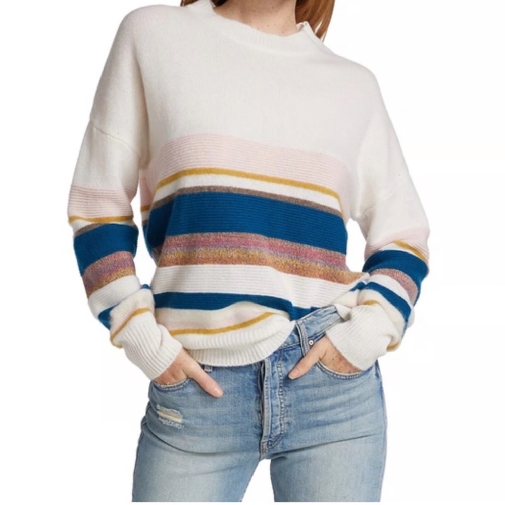 27 Miles Cshamere Wool Silk Sweater Striped XS